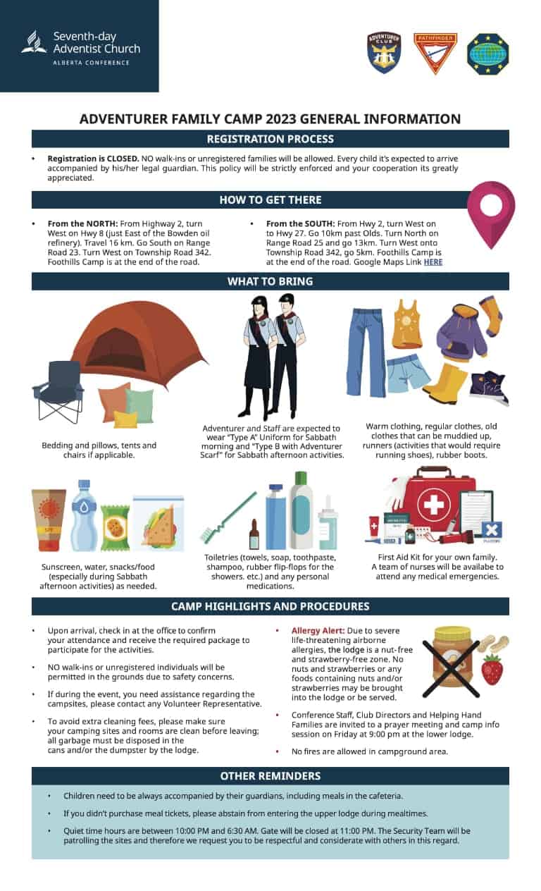 Adventurer Family Camp General Information 2023 Adventurer Family Camp General Information 2023